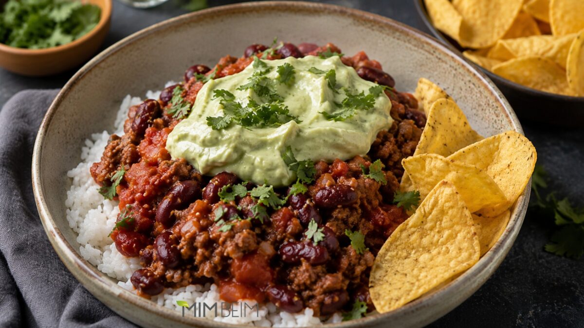 Chilli Con Carne with Avocado & Yoghurt Topping
